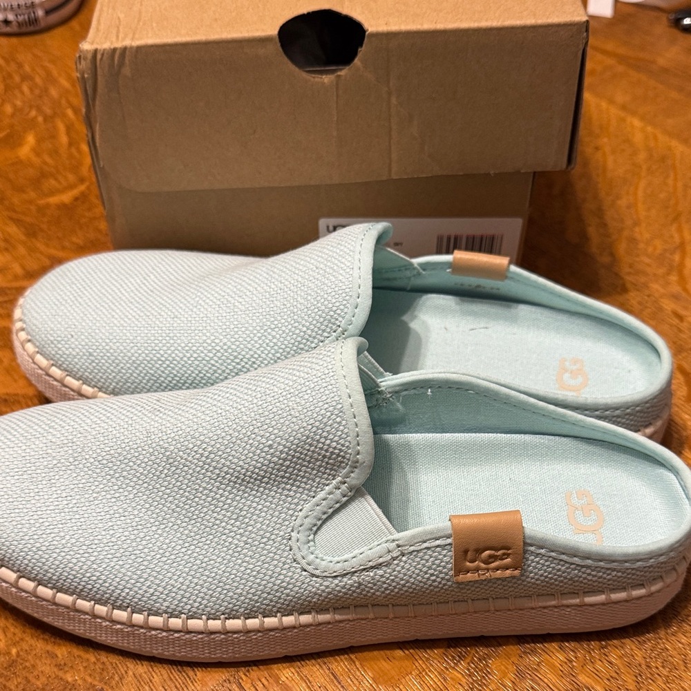 (S-17) UGG Delu Slip-On Mules Sky Blue Size 7